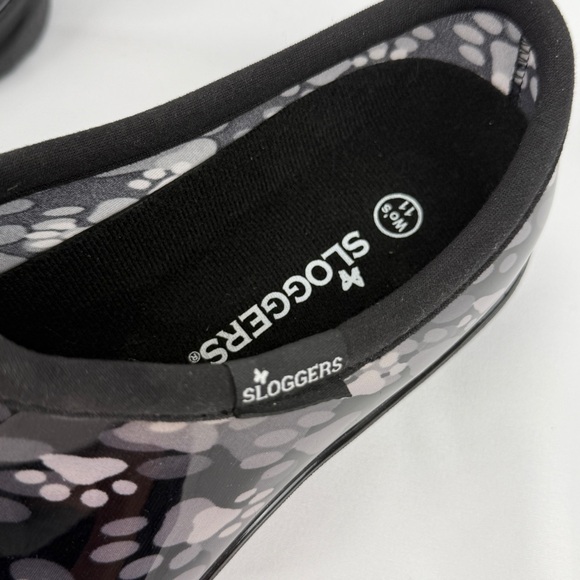Sloggers Women’s Clogs Paw Print Black Waterproof Garden Shoes Sz 11 - Picture 4 of 11